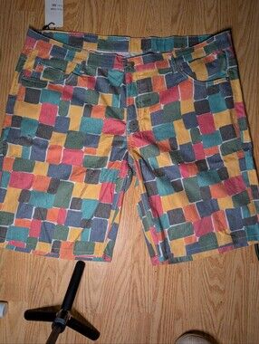 Geometric Print Shorts 3XL Colorful
